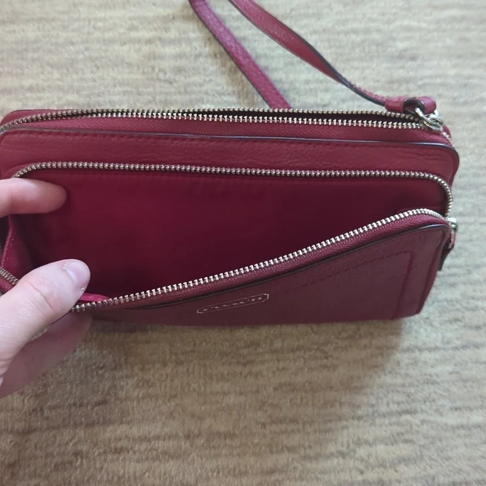 Coach Red Leather Wallet/Wristlet